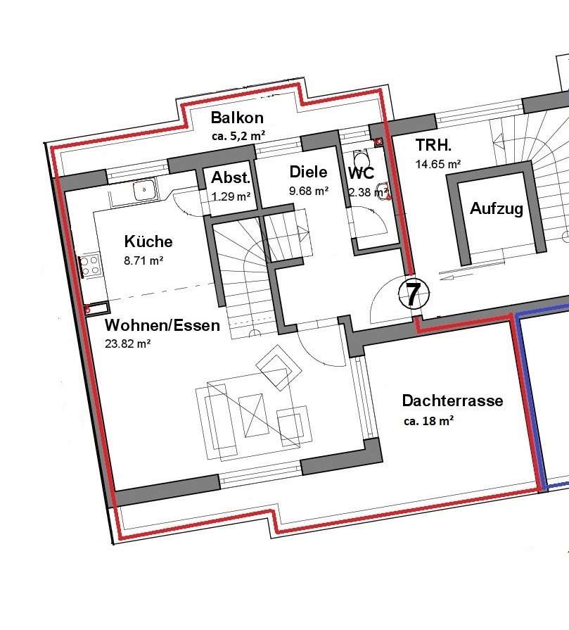 MAISONETTE-PENTHOUSE MITTEN IN MAYEN - direkt am Marktplatz